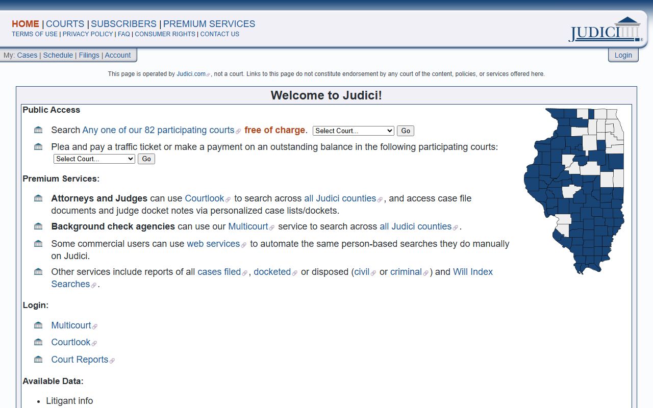 Judici public access portal for Jasper County court records after a jail arrest